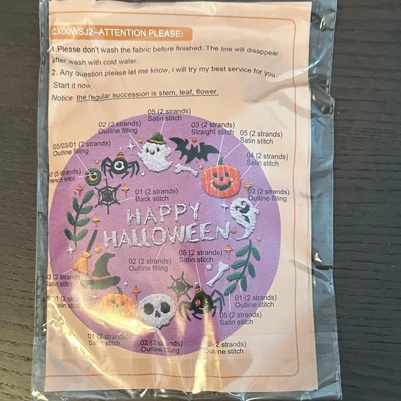 Halloween Embroidery Kit NIP - Picture 9 of 12